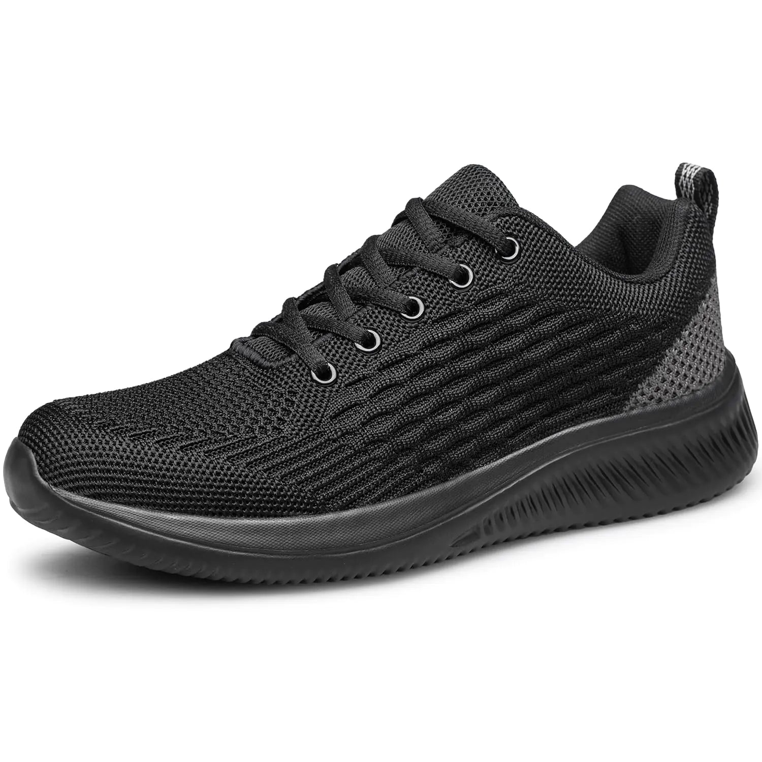 AMANSSE Mens Walking Shoes Non Slip Running Shoes Lightweight Tennis Shoes Breathable Workout Shoes Fashion Sneakers Zapatos de Hombre Black Size 10